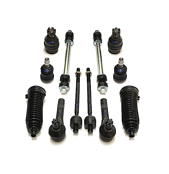 12 Pc Front Suspension Kit Inner & Outer Tie Rod Ends, Gear