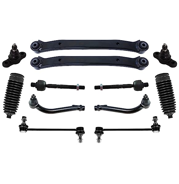 12pc Steering & Suspension Kit: Tie Rods, Ball Joints, Sway Bar Links For Hyundai Kia Sportage/Tucson