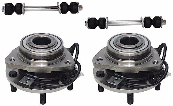 4 Pc Suspension Kit Front Wheel Hub & Bearing Assembly + Sway Bar