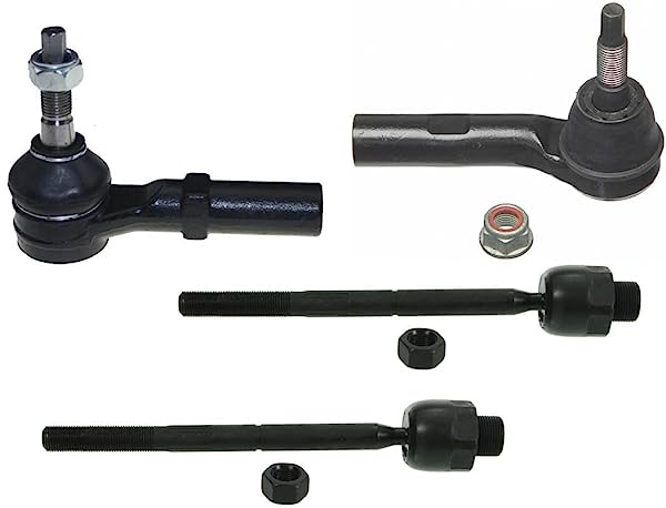 4 Pcs Kit Front Inner and Outer Tie Rod Ends Compatible with 4WD Only