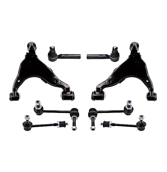8 Pc Front & Rear Sway Bar End Links, Outer Tie Rod Ends, Lower Control  Arms with Ball Joint Assembly, Suspension Kit